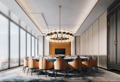 新中式中餐包厢包房3D模型下载